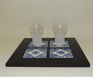 Base de Azulejos - Azul e Branco