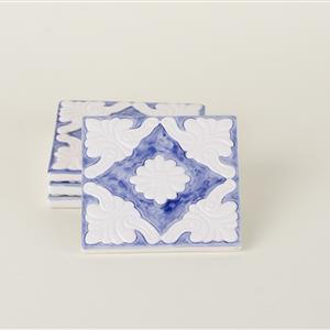 4 Azulejos Flor - Bases copo