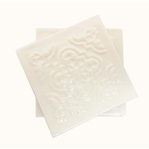 4 Azulejos Flor - Base de Copo - Branco