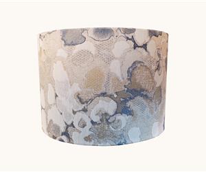 Abat-jour - Padrão Marmorizado Azul/ Bege