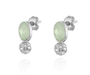 BRINCOS DE CONTAS DE VIANA PR COM PEDRA BRANCA