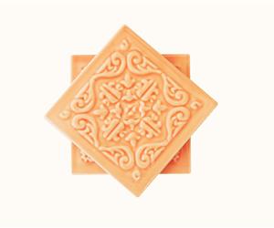 4 Azulejos Geométricos - Base de Copo - Coral