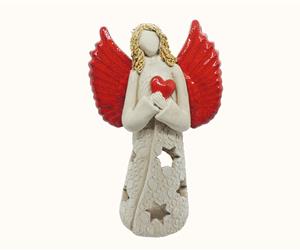 Anjo do Amor - Grés vidrado - Luminária 