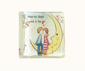 ÍMAN EM VIDRO "AMO-TE DAQUI ATÉ À LUA"
