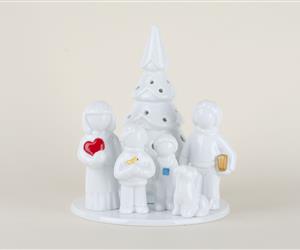 Árvore Família - Vidrada - Pais, 2 Filhos e Cão opcional