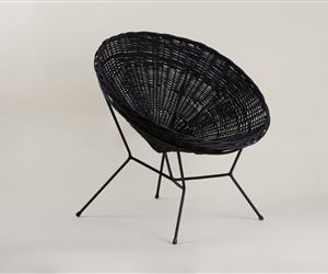 Cadeirão em Vime - Pintura Preto