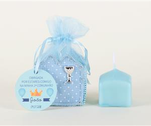 Vela Quadrada Menino com Embalagem