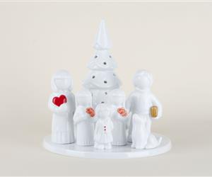 Árvore Família - Vidrado - Pais, 3 filhos e cão opcional