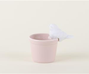 Vaso com Passarinho - Rosa