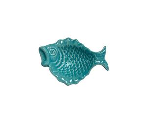 Pratinho em forma de Peixe Azul Ciano