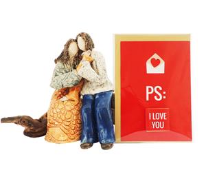 Escultura "Amor" & Postal - "PS: I love you!"